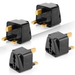 Hi-PLASST UK Adapter for Indian Pins (Pack of 4) G-Type Power Plug Converter for England, Dubai, Tanzania,Singapore, Ireland, Wales, Scotland, Perfect Adaptor for Charging Laptop, Camera, Phone.