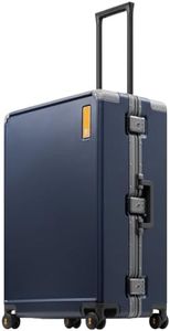 LEVEL8 Zipperless Large Suitcase with Wheels Checked Luggage 28 Inch, Aluminum Frame Suitcase Hard Shell Luggage with Tsa Locks, Blue