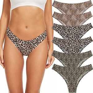 COSOMALL Women’s Seamless Underwear Invisible Hipster Cheeky Bikini Half Back Coverage Panties, C2-6 Pack Multicolour, Medium