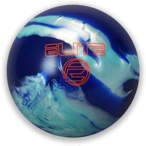 ELITE Pre-Drilled EZ Hook Reactive Bowling Ball - Great for Entry Level Bowlers Looking to Curve/Hook The Bowling Ball- Comes with Finger and Thumb Holes (Teal/Blue, 15 Pound Extra Large Drilling)