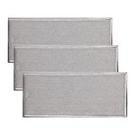 KONDUONE 3-Pack of W10208631A Filter for Whirlpool Microwave Oven Grease Filter Approx. 13" x 6" -Replaces W10208631RP AP5617368 PS3650910 Grease Filter Aluminum Mesh Microwave Range Hood Filter