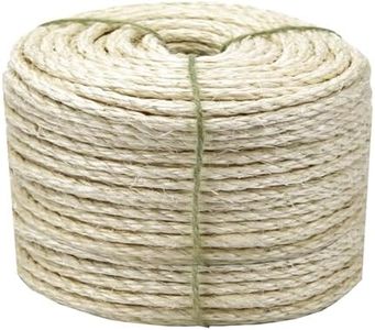 Cat Sisal Rope 164-Feet 4mm for Scratcher Repair and Replace Scratching Post, DIY Hemp Twine Rope for Cat Tree Tower Carpet Mat Kicker House, Pet Toy, and Crafts Gardening Home Decorating