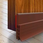 2 Pack Door Draft Stopper Under Door Seal for Exterior/Interior Doors, Door Sweep Strip Under Door Draft Blocker, Soundproof Door Bottom Weather Stripping, 2" W x 39" L, Brown