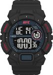 TIMEX Resin UFC Strength Collection Men Quartz Analogdigital Dial Coloured Watch, Round Grey Dial with 50 Mm Case Width - Tw5M534000D, Bandcolor-Black