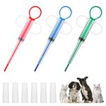 Oruola 3pcs Pet Pill Shooter,Pill Popper for Cats,Dog pill shooter,Pet Feeding Dispenser Tool for Small Animal,Pet Feeding Push Pull（Red Blue Green）