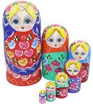 Winterworm® Beautiful Set of 7 Cutie Nesting Dolls Matryoshka Madness Russian Doll Wooden Wishing Dolls Toy