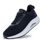 RomenSi Womens Arch Support Walking Shoes Orthotic Fashion Sneakers Tennis Shoes for Plantar Fasciitis Pain Relief Black US 7