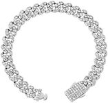 Iced Classic Spring Clasps 9mm Cuban Link Chain Necklace/Bracelet, Everlasting Shine 14k Gold/Silver Plated Diamond Choker, Brass, Zircon