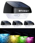 OTHWAY Solar Fence Post Lights Outdoor Waterproof Colorful Decorative Deck Lights Easy Installation Dark Sensing, 4 Packs (Multi-Colored)