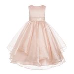 ekidsbridal Asymmetric Ruffled Organza Sequin Flower Girl Dress Toddler Girl Dresses 012S 2