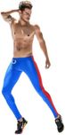 BreakEgg Men's CompressionLeggings Mens Sports Workout Running Tights Pants Cool Dry Active Yoga Leggings Pants, Tw-70612-blue, Medium