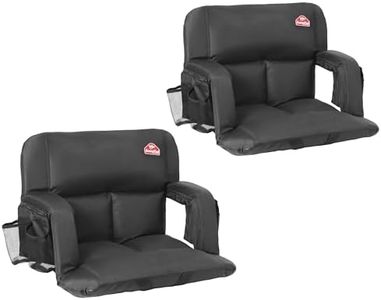 SUNNYFEEL 25" Extra Wide Stadium Seat for Bleachers with Back Support, 4.7" Thick Padded Cushion, 6-Position Reclining Folding Bleacher Chair with Dual Shoulder Straps, Side Pockets & Cup Holder