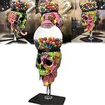 MTCDBD Skull Bubble Gum Machine Candy Dispenser Resin Crafts Gumball Vending Halloween Office Desk Decoration