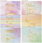 12 Pack Decorative File Folders, Letter Size for Women, Cute Pastel File Folders with Inspirational Quotes in Gold Foil Print, 1/3 Cut Tabs, (11.5 x 9.5 in)