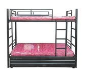 s k grill art Wrought Iron Bunk Bed with Storage Box with Mattress for Adults Metal Frame (Black Powder Coated, 3 x 6 Feet)