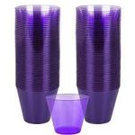 Priya Party Decoration 2 Oz Neon Shot Glasses Pack of 30 (Purple)