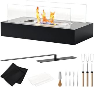 Portable Tabletop Firepit S'Mores Maker Kit, Includes Heat-Resistant Mat, Fork,Telescopic Sticks, Perfect for Marshmallows, Valentine's Day, Mother's Day, Christmas, White Elephant Gifts