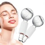 Ice Globes for Facials, Ice Roller for face, Skin Massager for Face Neck & Eyes - Skin Care for Dark Circles, Puffiness and Wrinkles, Tighten Skin, (Transparent)