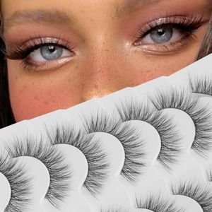 False Eyelashes Fluffy Wispy Curly Natural Lashes 3D Faux Mink Lashes 7 Pairs Jiocolor Volume Eye Lashes DJ-20