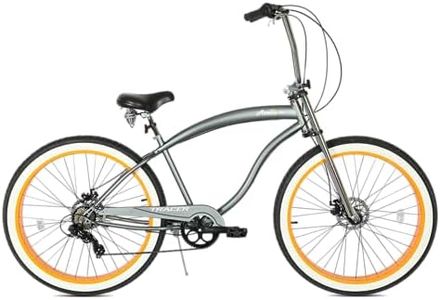 Tracer 29" Avalon GT7 Christmas Beach Cruiser Bikes, 7-Speed Disc Brake, Matte Gray Hi-Ten Steel Frame, Hi-Rise Cruiser Handlebar for Adults Chopper Bike for Christmas as Gift (mgry org)