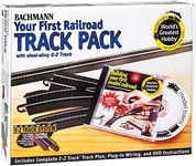 Bachmann 44497 Watts, HorsePower Trains Snap-Fit E-Z World’S Greatest Hobby Track Pack-Steel Alloy Rail with Black Roadbed-HO Scale, White, 0.5 Liters