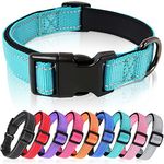 HEELE Dog Collar, Reflective Dog Collar, Soft Neoprene Padded Breathable Nylon Pet Collar Adjustable for Small Dogs, Lightweight Walking and Training Pet Collar, Sky-Blue, S(26-38cm)