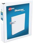 Avery Economy Showcase View 3 Ring Binder, 1-1/2 Inch Slant Rings, 1 White Binder (19651)