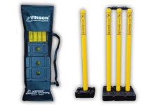 Vinson Senior Cricket Stumps Set - 30 Inches | Durable, Full Size and Sturdy Cricket Wicket Set with Extra Bowling Side Wicket | for Indoor and Outdoor Cricket Practice | for Kids & Adults.