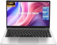 Molegar Laptop 14'',8GB DDR4 512GB SSD Laptops Computer,Intel Celeron J4125 4M Cache, up to 2.70 GHz Gemini Lake, FHD 1920x1080 Screen,Dual Band WiFi,Webcam