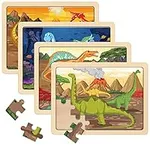 SYNARRY Wooden Dinosaur Puzzles for