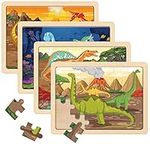 SYNARRY Wooden Dinosaur Puzzles for