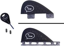 Ho Stevie! Stabilizer Surfboard Fin (Center/5th Fin) Twin Tab or Single Tab sizes + Fin Key and Screws (Black, Single Tab)