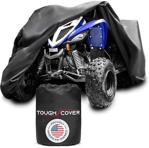 Tough Cover ATV Heavy Duty 600D Marine Grade Fabric (Black) - Quad Cover for Kawasaki, Honda, Polaris, Yamaha - Waterproof Protection Against Water, Wind, UV - ATV Waterproof Shield