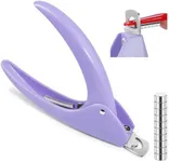 Acrylic Nail Cutter with Magnets Sizer, MORGLES Nail Clippers with Length Measurement for Salon Home Manicure, Purple
