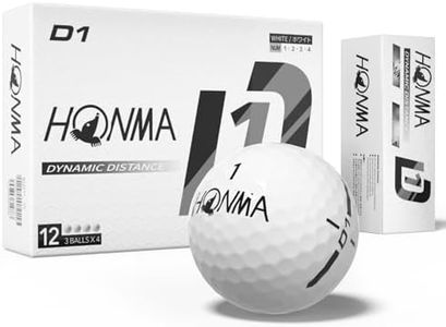 Honma 2024 D1 Distance Golf Balls,Extra Soft Feel with Long Distance,High Speed Core with Low Spin Design,Low Compression Golfballs Perfect for Men,Women Beginners,White,1 Dozen