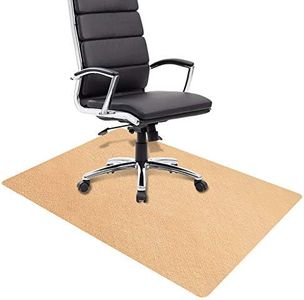DELAM Office Chair Mat for Hardwood Floor & Tile Floor, Under Desk Chair Mats for Rolling Chair, Computer Chair Mat for Gaming, Large Anti-Slip Floor Protector Rug, Not for Carpet (Khaki, 47"x35")