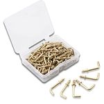 SPEEDWOX 100PCS Right Angle Screws Hook 1/2 Inch, Screw-in Square Bend Hooks, L Shape Nail Hook Fastener Accessories with Storage Box for Home, Office and Workplace