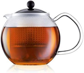Bodum - 1823-01 - Assam - Théière à Piston en Verre - Filtre et Couvercle en Plastique - 0.5 L - Noir