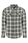 Mountain Warehouse Trace Mens Flannel Long Sleeve Shirt - Lightweight & Breathable Casual Checks Shirt in 100% Cotton with Buttoned Front Pockets - for Travel & Walking Green M