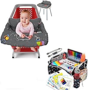 PILLANI Space Travel Bundle: Kids Car Tray & Shopping Cart Cover
