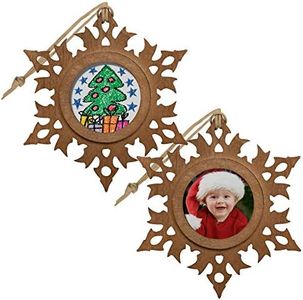 FINE PHOTO GIFTS Wood Snowflake 1.5" Photo Ornament - Pack of 100