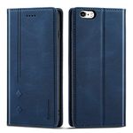 LOLFZ Case for iPhone 6 iPhone 6S, Premium Slim Wallet Case Flip Folio PU Leather Cover [Card Slots][Kickstand] Magnetic Protective Phone Case Compatible with iPhone 6/iPhone 6S - Blue