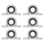 uxcell 6 Pcs KP003 Pillow Block Bearing 17mm Bore Zinc Alloy Inner Ball Mounted Bearing Block Insert Bearing Self-Alignment