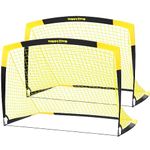 Happy Jump Soccer Goal 7x5FT 5x3.6FT 4x3FT 3x2.2FT Pop up Soccer Net for Kids Backyard Training, 5x3.6 FT 2 Set