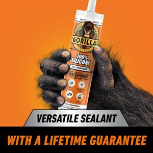 Gorilla White Silicone Sealant, 295ml – Waterproof Adhesive