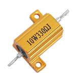 Sourcingmap 10W Power 5% 330 Ohm Aluminum Wire Wound Resistor Gold Tone