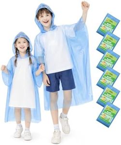 Hitituto Rain Ponchos Family Pack – Disposable Waterproof Poncho with Drawstring Hood, Lightweight & Breathable, Clear & Assorted Colors – Emergency Raincoat for Travel, Theme Parks, Concerts
