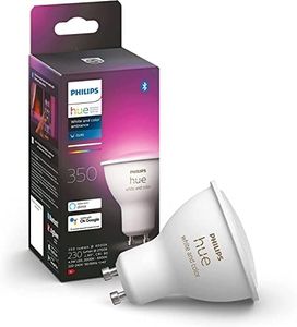 Philips Hue White and Colour Ambience 350 Lumens Spot Smart Bulb GU10 Fitting