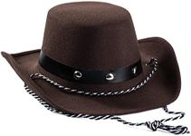 Funny Party Hats Brown Felt Cowboy Hat for Kids and Babies - Western Party Hat - One Size Fits Most