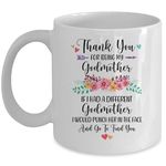 SKY DOT Thank You for Being My Godmother Gift Printed Ceramic Tea/Coffee Mug (325ml)